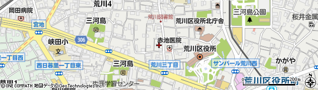 東京都荒川区荒川4丁目22周辺の地図