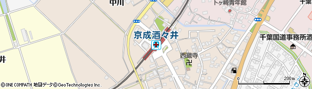 千葉県印旛郡酒々井町周辺の地図