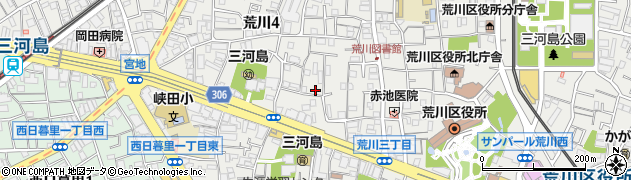 東京都荒川区荒川4丁目18-3周辺の地図