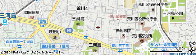 東京都荒川区荒川4丁目18周辺の地図