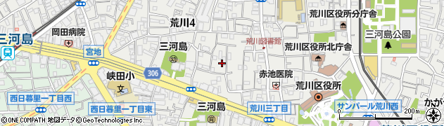 東京都荒川区荒川4丁目18-8周辺の地図
