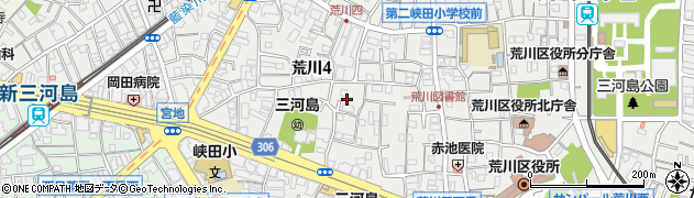 東京都荒川区荒川4丁目16周辺の地図
