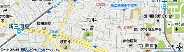 東京都荒川区荒川4丁目14周辺の地図