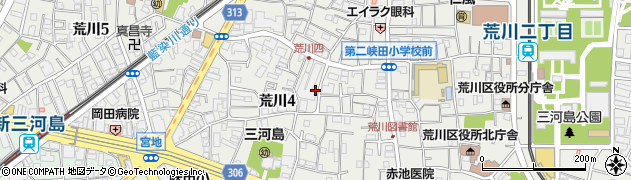 東京都荒川区荒川4丁目周辺の地図