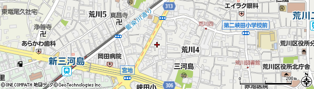 東京都荒川区荒川4丁目11周辺の地図