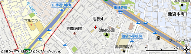 東京都豊島区池袋4丁目10周辺の地図