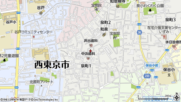 〒202-0011 東京都西東京市泉町の地図