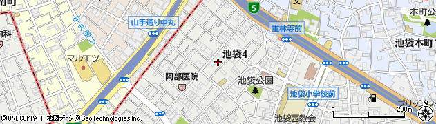 東京都豊島区池袋4丁目11周辺の地図