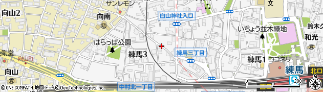 東京都練馬区練馬3丁目24周辺の地図
