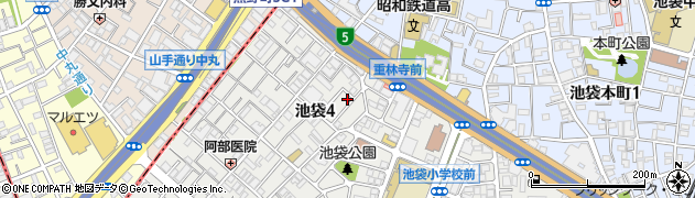 東京都豊島区池袋4丁目18-7周辺の地図