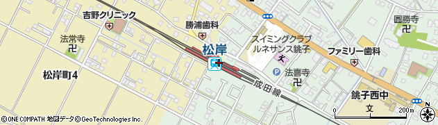 千葉県銚子市周辺の地図