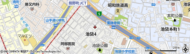 東京都豊島区池袋4丁目17周辺の地図