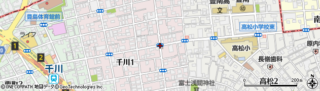 千川一郵便局周辺の地図
