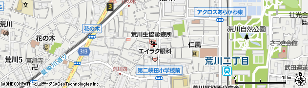 東京都荒川区荒川4丁目54周辺の地図