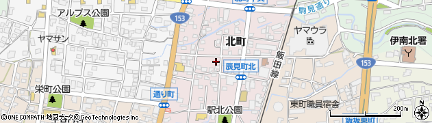 長野県駒ヶ根市北町周辺の地図