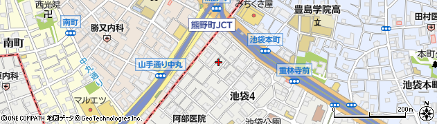 東京都豊島区池袋4丁目13-11周辺の地図