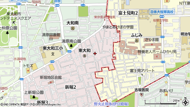 〒207-0012 東京都東大和市新堀の地図