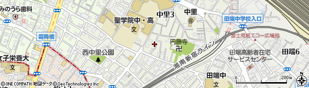 東京都北区中里周辺の地図