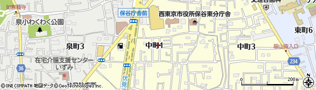 西東京市中町1丁目 akippa駐車場周辺の地図