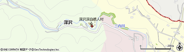 深澤渓　自然人村周辺の地図