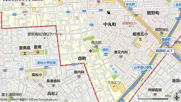 〒173-0027 東京都板橋区南町の地図
