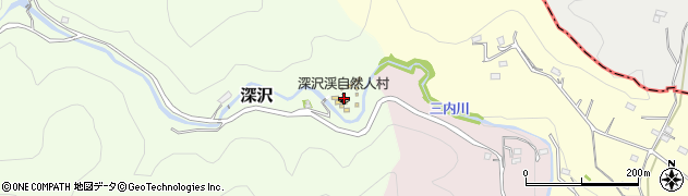深沢渓　自然人村周辺の地図