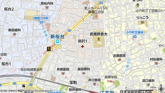 〒176-0003 東京都練馬区羽沢の地図
