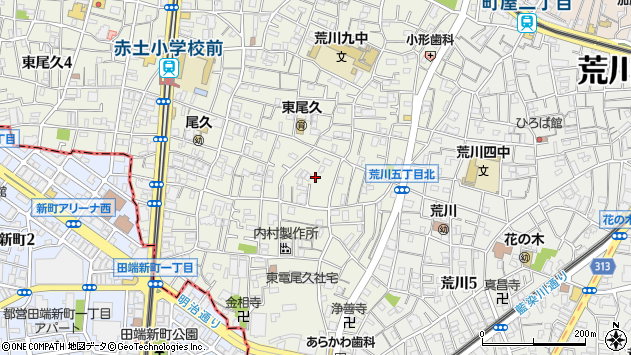 〒116-0012 東京都荒川区東尾久の地図