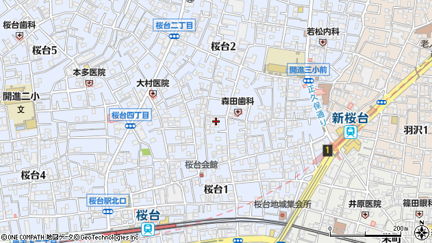 〒176-0002 東京都練馬区桜台の地図