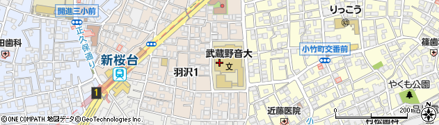 武蔵野音楽大学江古田キャンパス　ブラームスホール周辺の地図
