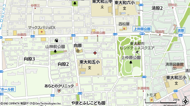 〒207-0013 東京都東大和市向原の地図