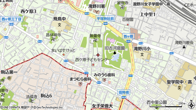 〒114-0024 東京都北区西ケ原の地図