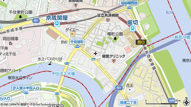 〒120-0023 東京都足立区千住曙町の地図