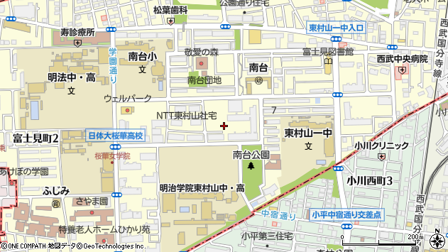 〒189-0024 東京都東村山市富士見町の地図
