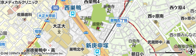 盛雲寺周辺の地図
