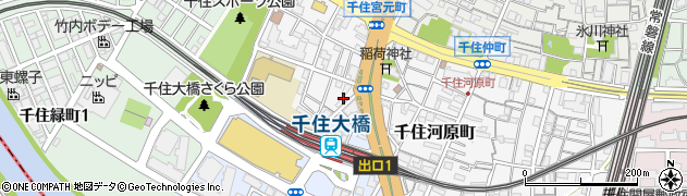 東京都足立区千住河原町2周辺の地図