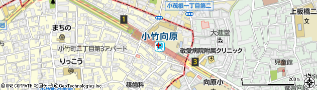 小竹向原駅周辺の地図