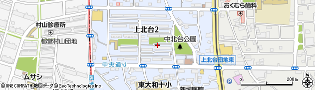 東京都東大和市上北台周辺の地図