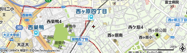 東京都北区西ケ原4丁目62周辺の地図