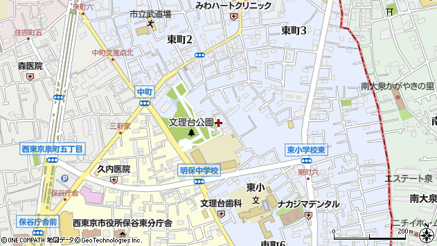 〒202-0012 東京都西東京市東町の地図