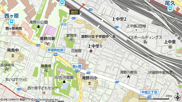 〒114-0016 東京都北区上中里の地図