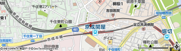 松屋 牛田店周辺の地図
