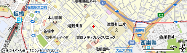 東京都北区滝野川6丁目24周辺の地図