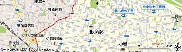 東京都江戸川区北小岩6丁目周辺の地図