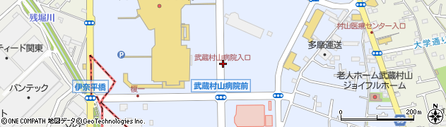 武蔵村山病院入口周辺の地図