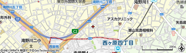 東京都北区滝野川1丁目90-2周辺の地図