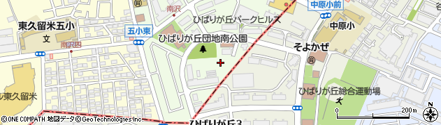 東京都東久留米市ひばりが丘団地周辺の地図