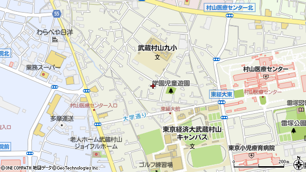 〒208-0011 東京都武蔵村山市学園の地図