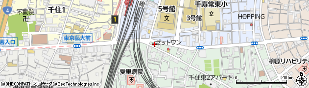 東京都足立区千住東2丁目4-17周辺の地図