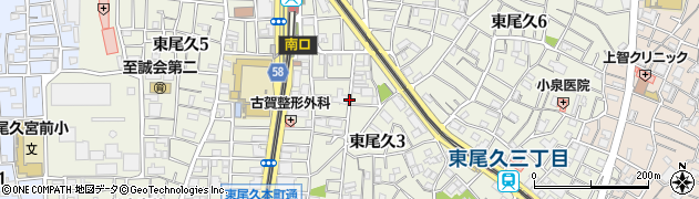 東京都荒川区東尾久周辺の地図